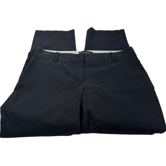 Talbots Women's Sz 4 Pant Signature Dress Slacks Two Back Pockets Black Preowned - Picture 3 of 14